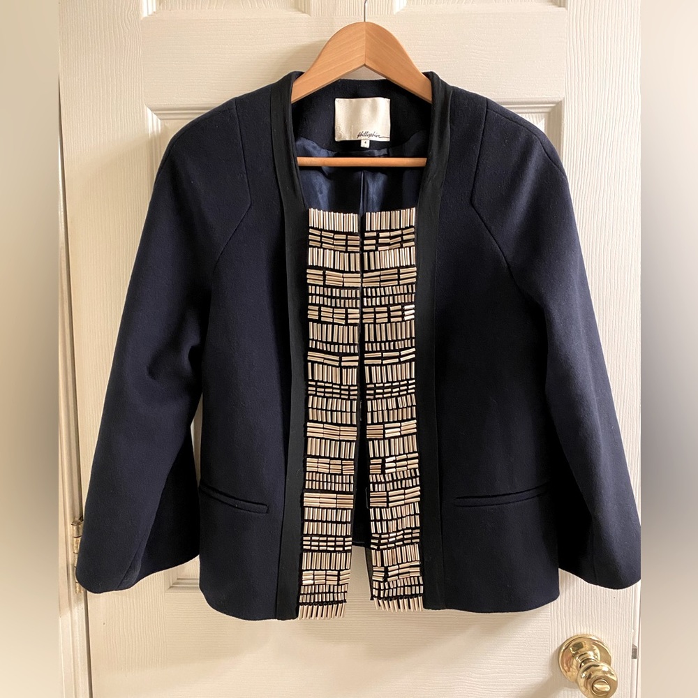 3.1 Phillip Lim Black Blazer with Patterned Lining